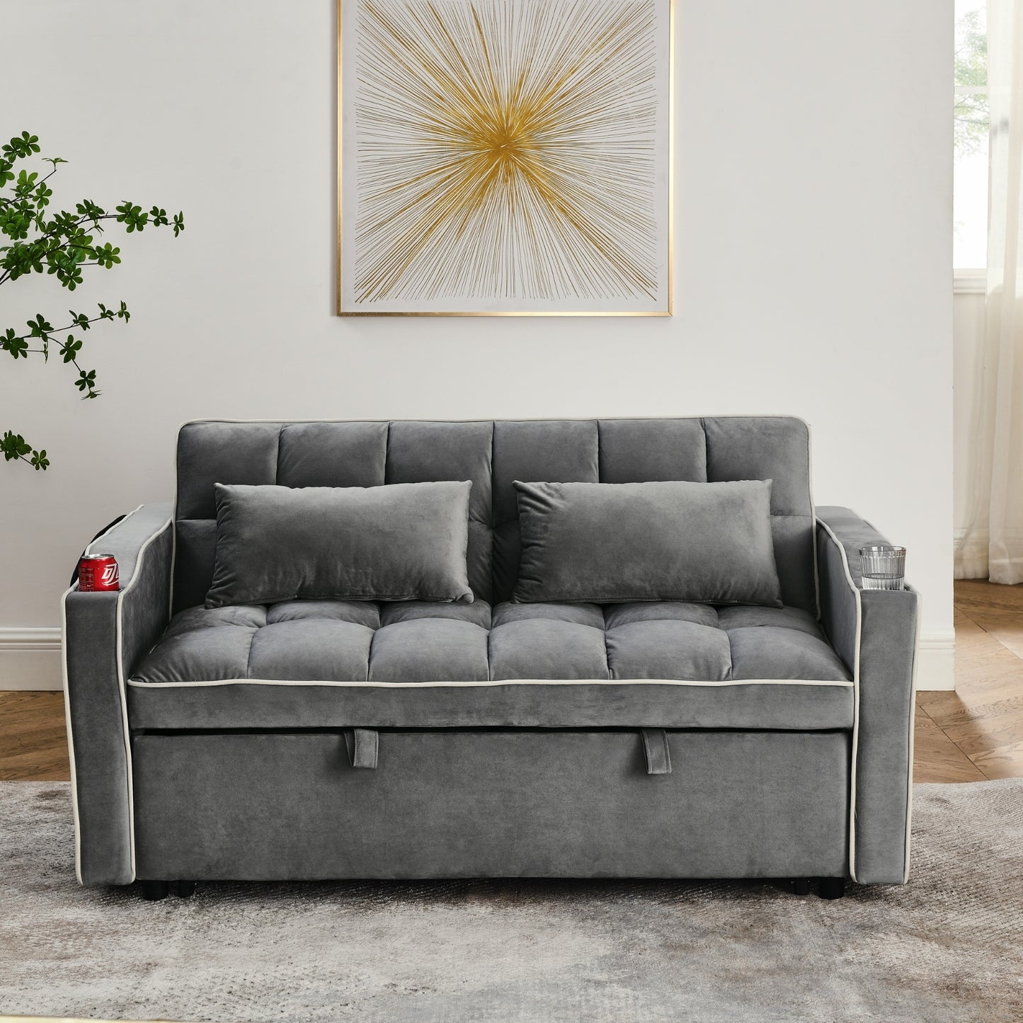 Modernes Sofa Sofa Sofa Samt Ausziehbett