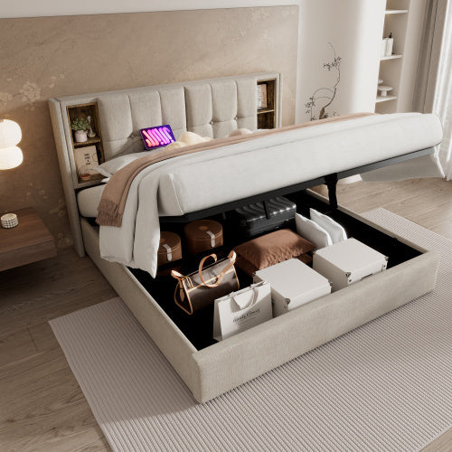Bed Frame Made of Linen