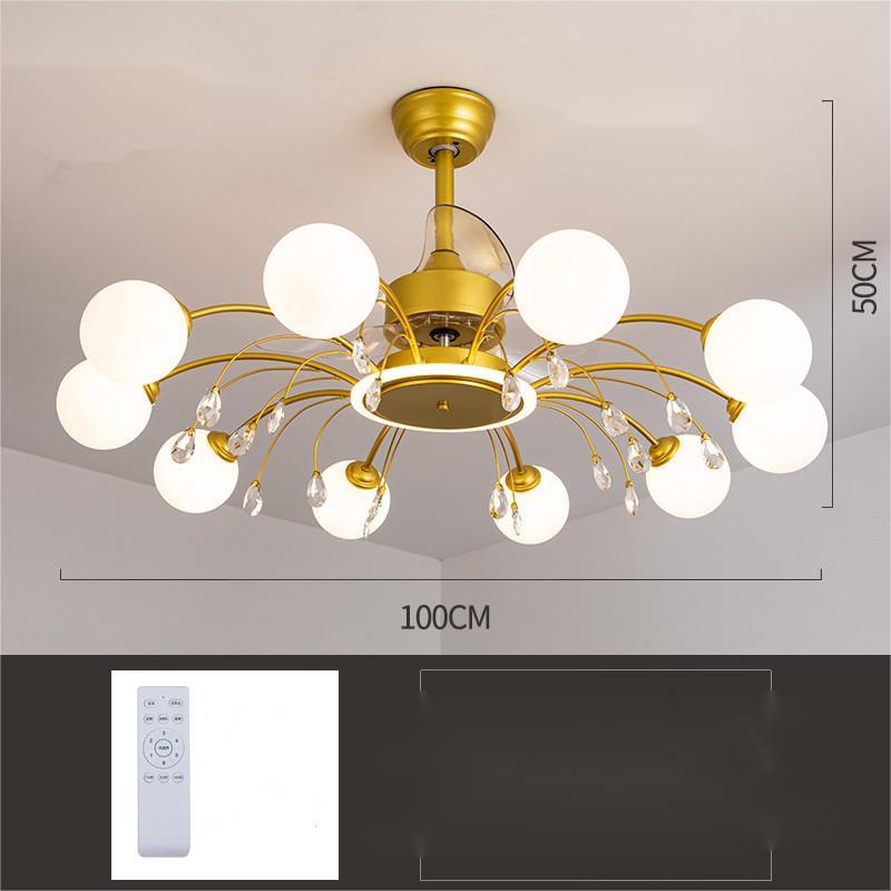 Creative Chandelier with Ceiling Fan Lamp in Living Room