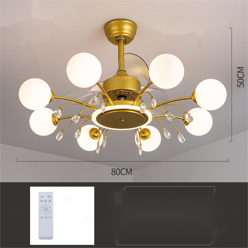 Creative Chandelier with Ceiling Fan Lamp in Living Room