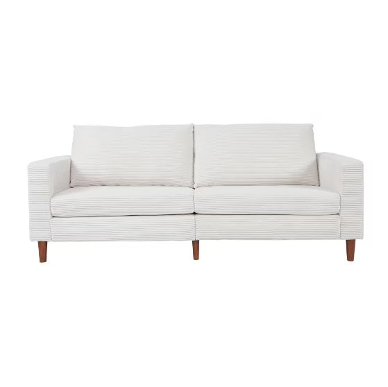 Modulares Sofa „Serenity Haven“ aus Leinen in Haferflockenfarbe