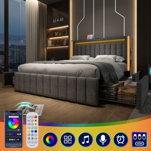 Bed with Linen Storage