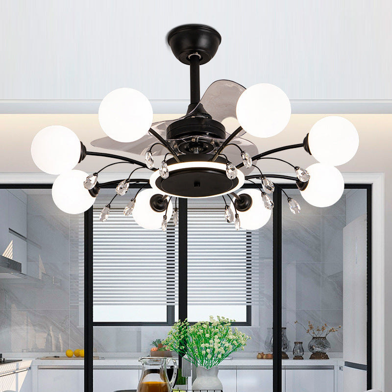 Creative Chandelier with Ceiling Fan Lamp in Living Room