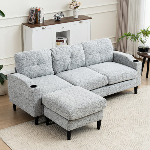3-Sitzer, zweifarbig, Weiß und Schwarz, für das Wohnzimmer