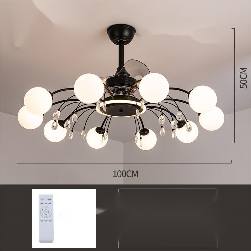 Creative Chandelier with Ceiling Fan Lamp in Living Room