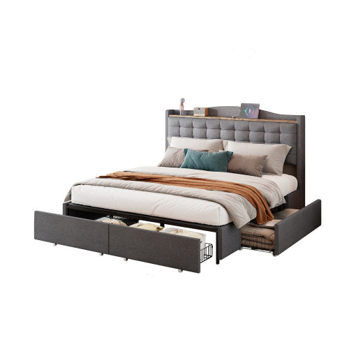 Bed Frame Made of Linen