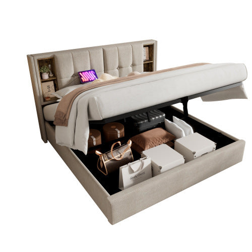 Bed Frame Made of Linen