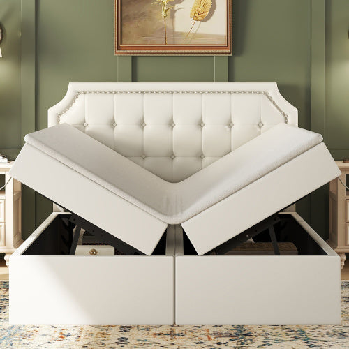 Double Bed Framed in PU Metal