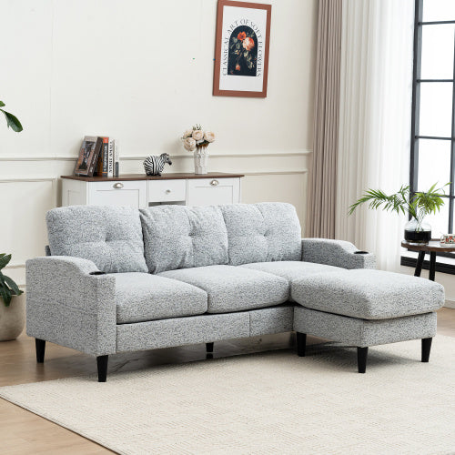 3-Sitzer, zweifarbig, Weiß und Schwarz, für das Wohnzimmer