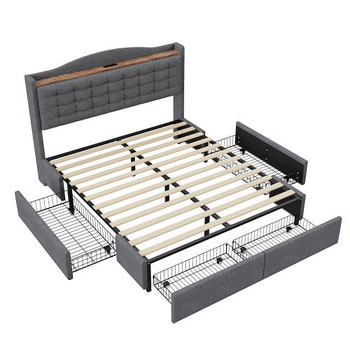Bed Frame Made of Linen