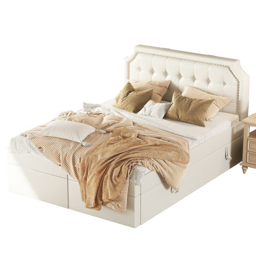 Double Bed Framed in PU Metal