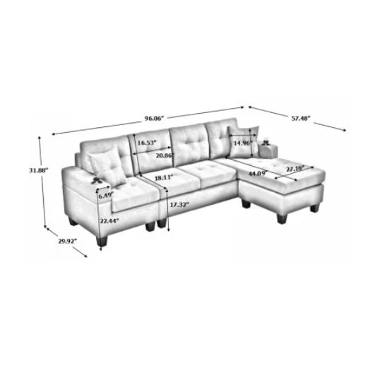 Premium Fabric Sectional Sofa