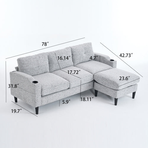 3-Sitzer, zweifarbig, Weiß und Schwarz, für das Wohnzimmer
