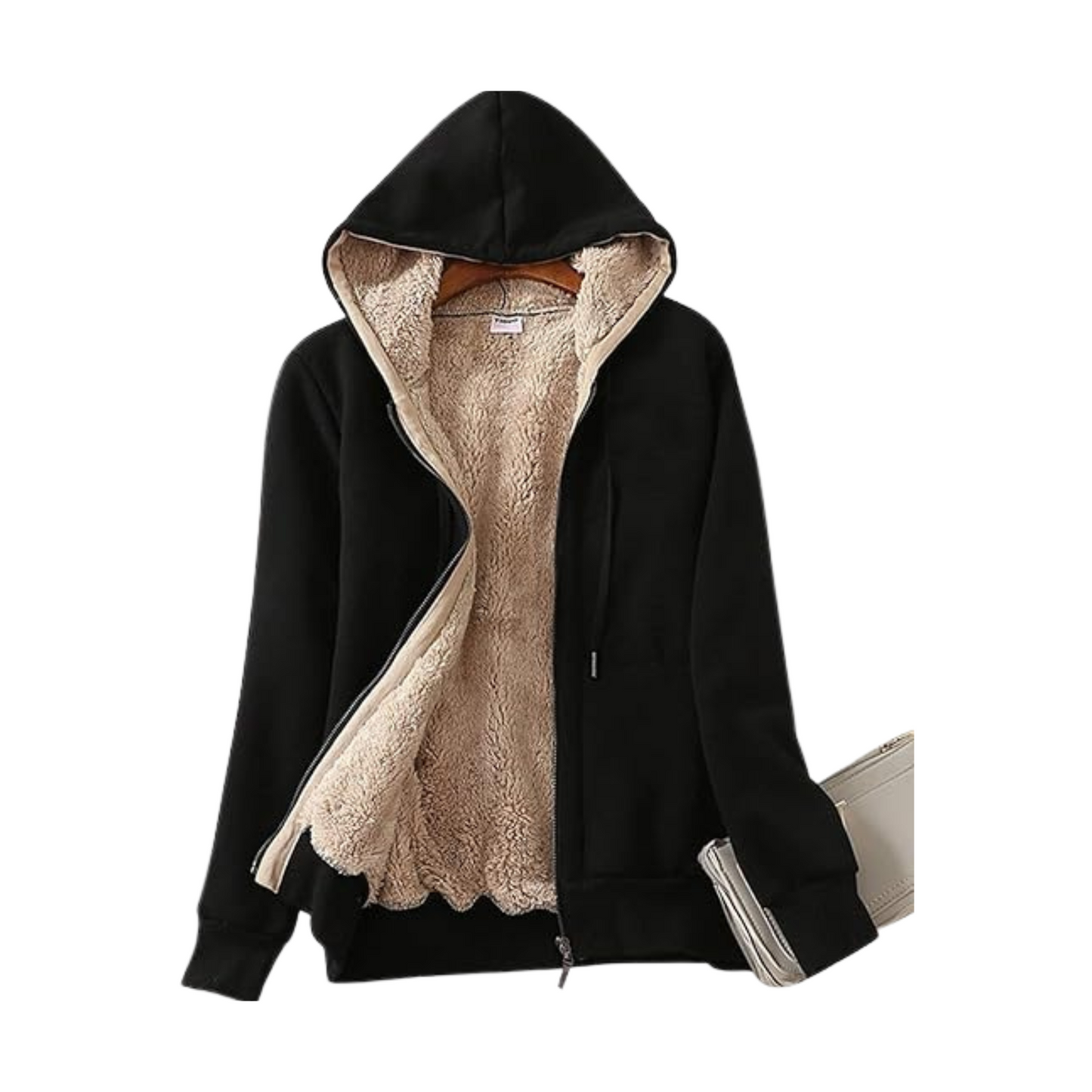 Women's Casual Full Zip-Up Hoodie with Sherpa Lining