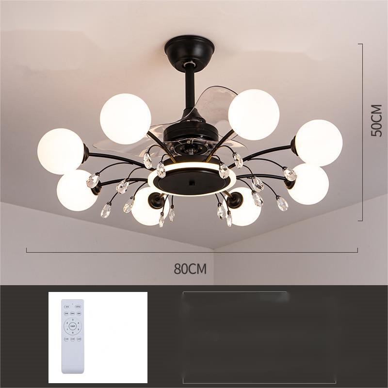 Creative Chandelier with Ceiling Fan Lamp in Living Room
