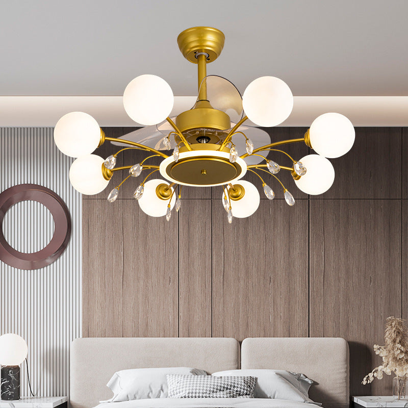 Creative Chandelier with Ceiling Fan Lamp in Living Room