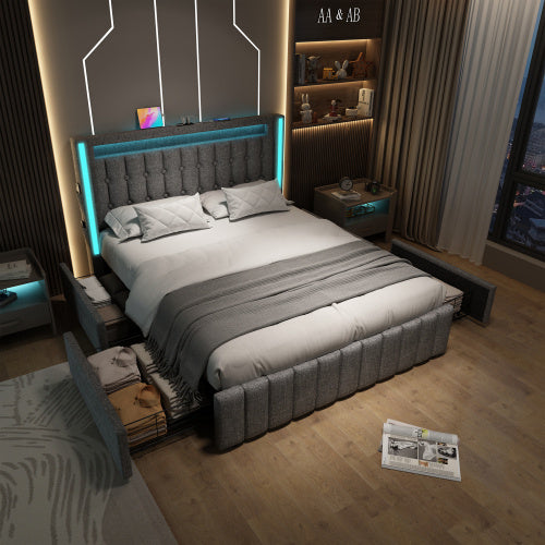 Bed with Linen Storage