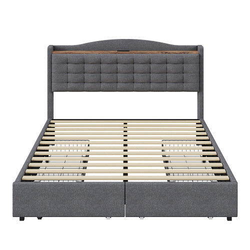 Bed Frame Made of Linen