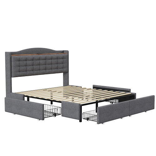 Bed Frame Made of Linen