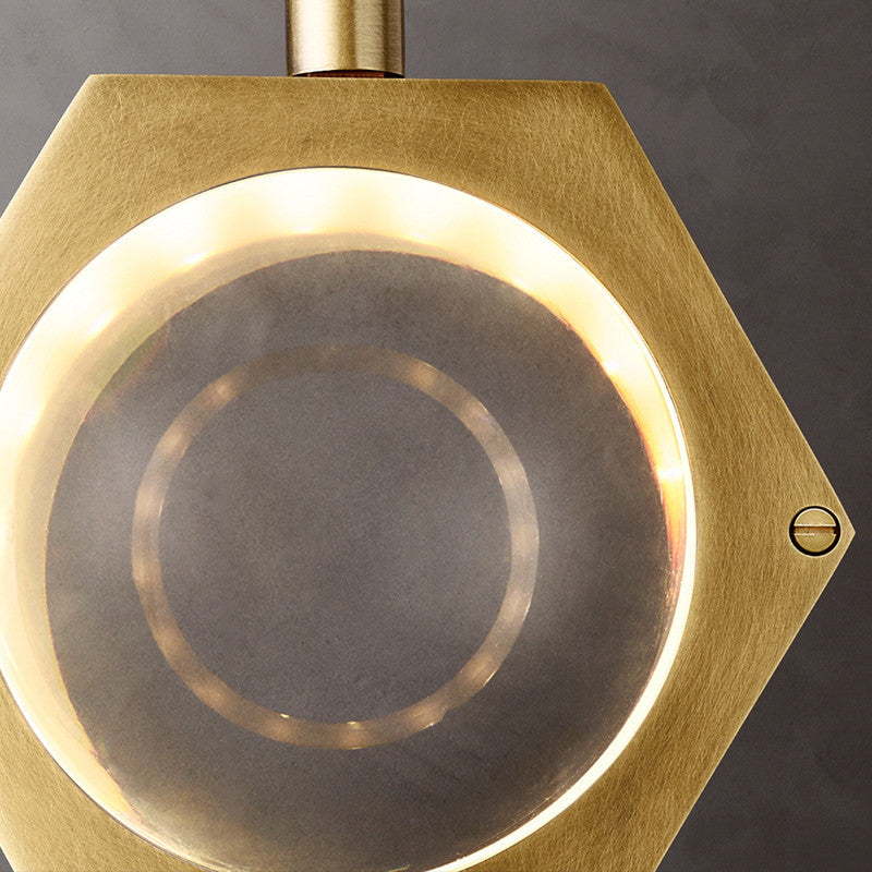 Simple Creative Crystal Chandelier Bedside Lamp Made of All Copper