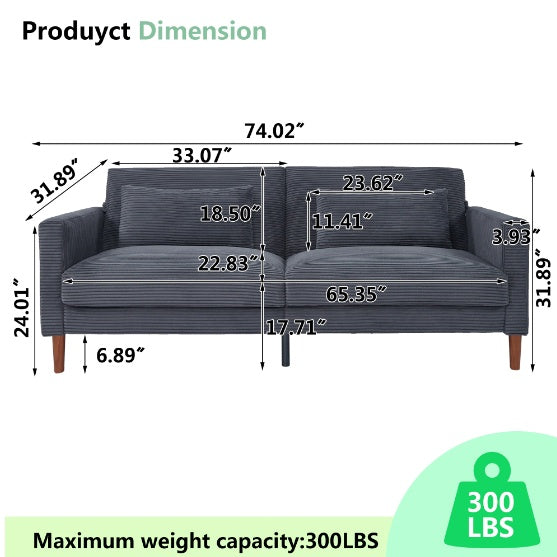 Luxe Modular Gray Sofa Seats