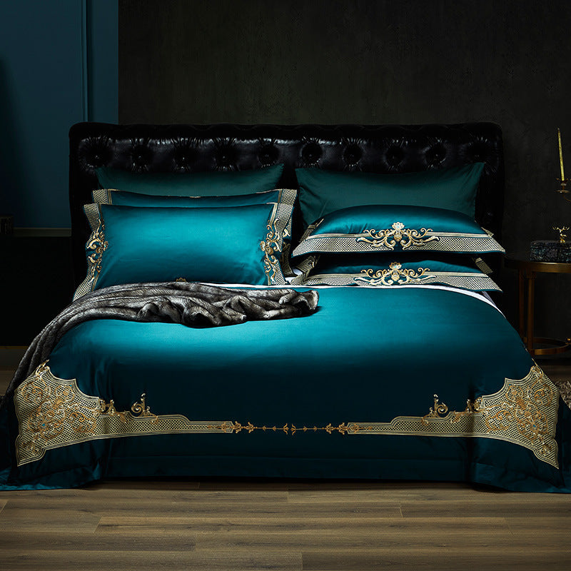 Four-piece Wedding Bed in Luxurious Burgundy