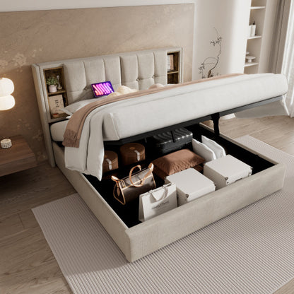 Bed Frame Made of Linen