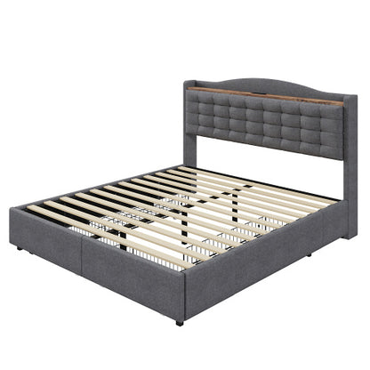 Bed Frame Made of Linen