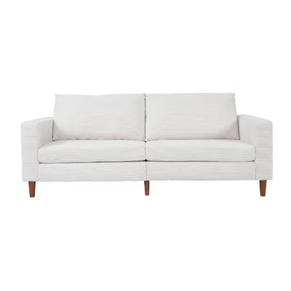 Modulares Sofa „Serenity Haven“ aus Leinen in Haferflockenfarbe