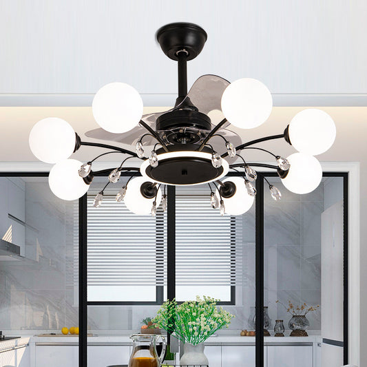 Creative Chandelier with Ceiling Fan Lamp in Living Room