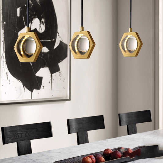 Simple Creative Crystal Chandelier Bedside Lamp Made of All Copper