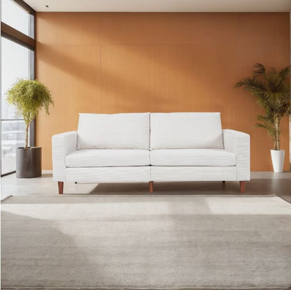 Modulares Sofa „Serenity Haven“ aus Leinen in Haferflockenfarbe