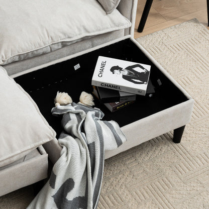 Modular Convertible U-Shaped Sectional Sofa with Integrated Footstools