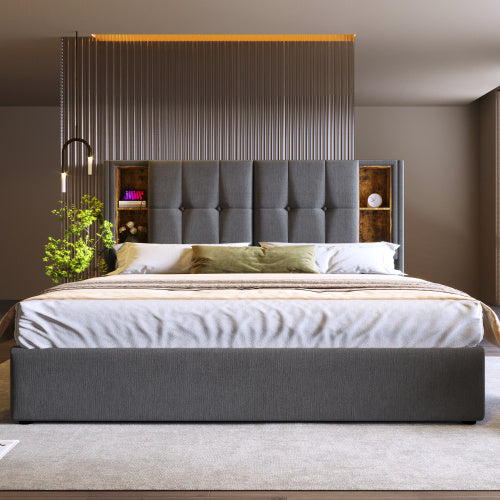 Bed Frame Made of Linen