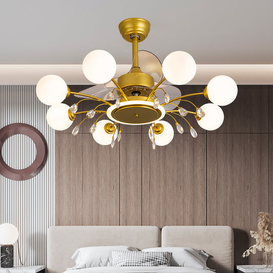 Creative Chandelier with Ceiling Fan Lamp in Living Room