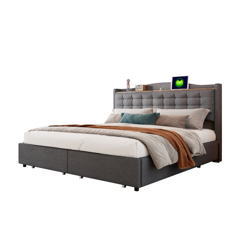 Bed Frame Made of Linen