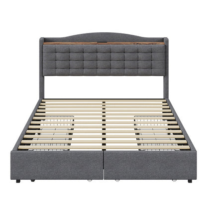Bed Frame Made of Linen