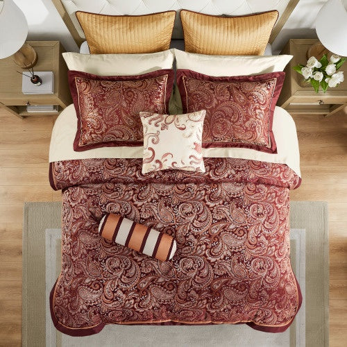 Cotton bed linens and a twelve-piece comforter set