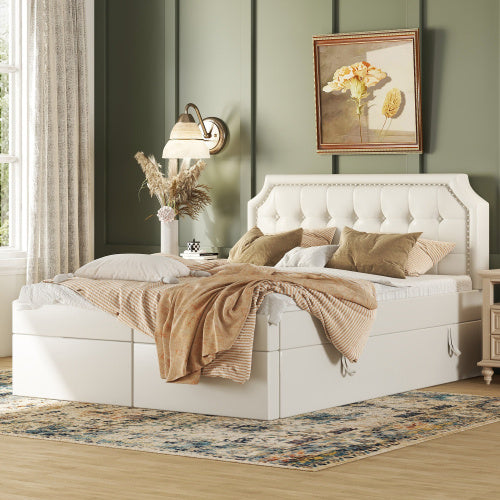 Double Bed Framed in PU Metal