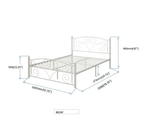 EIN KOMPLETTES METALLBETT